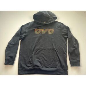 OVO Owl Logo Hoodie Black Extra Large Made in Canada Rainbow Text Graphic